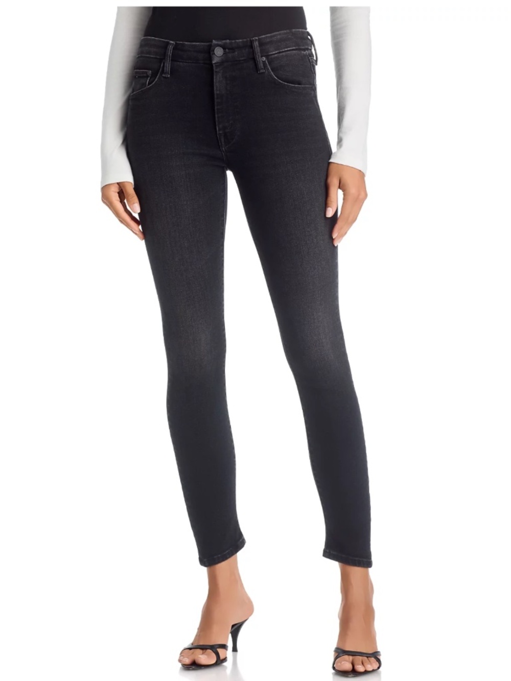 MOTHER The Looker High-Rise Skinny Jeans Black Size 26